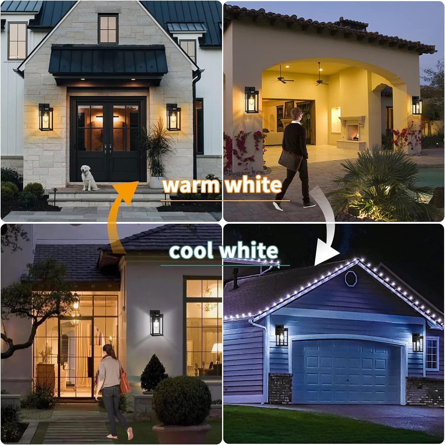 Solar Wall Lantern Light Outdoor, Motion Sensor Security Lamp with Bulb, 3 Modes, Dusk Till Dawn IP65 Waterproof for Garden, Porch, Yard