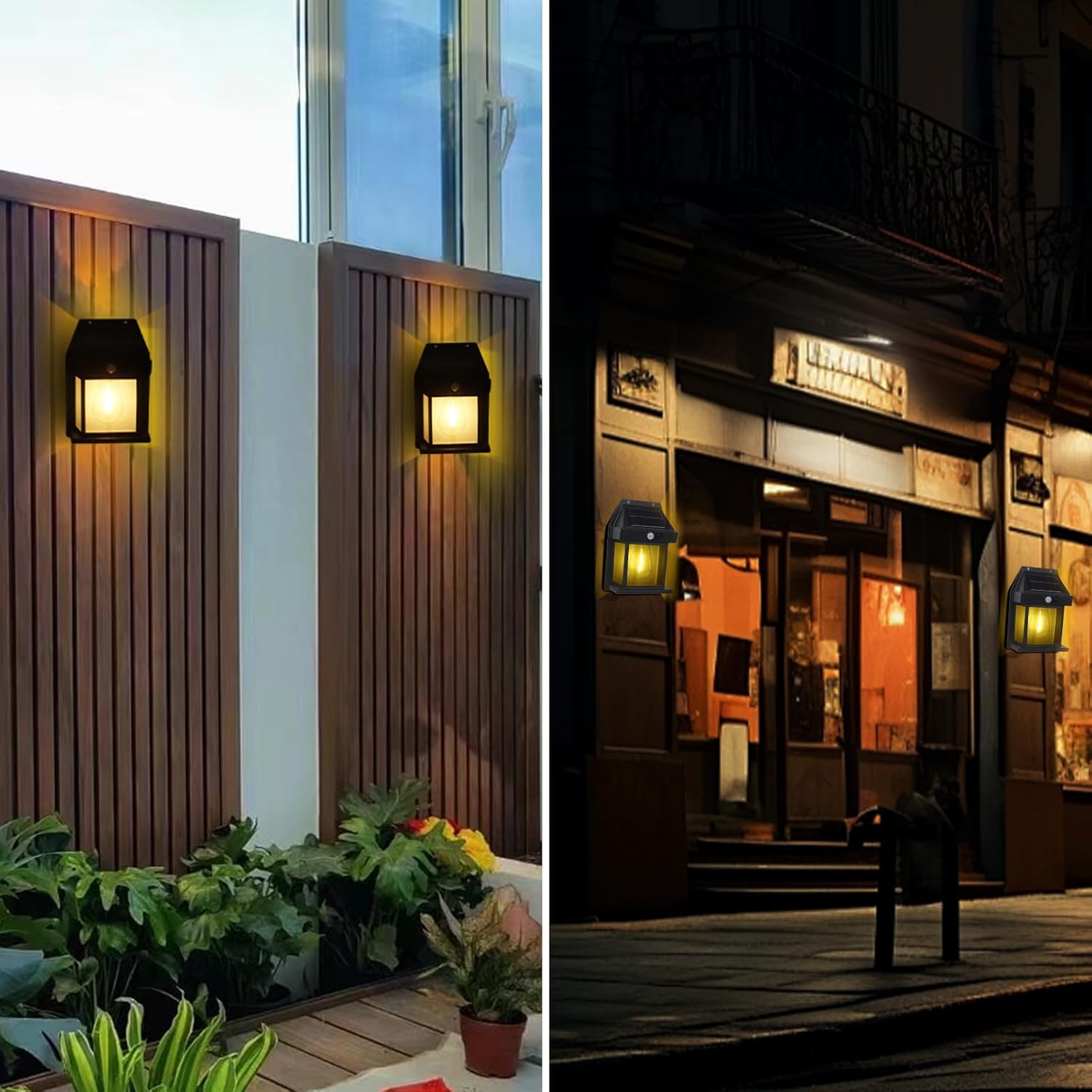 Solar Wall Lights Outdoor, 3 Modes Security Outdoor Motion Sensor Lights, Solar Door Lights Porch IP65 Waterproof Solar Garden Lights for Fence Gate Garage Path