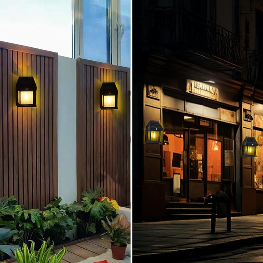 Solar Wall Lights Outdoor, 3 Modes Security Outdoor Motion Sensor Lights, Solar Door Lights Porch IP65 Waterproof Solar Garden Lights for Fence Gate Garage Path