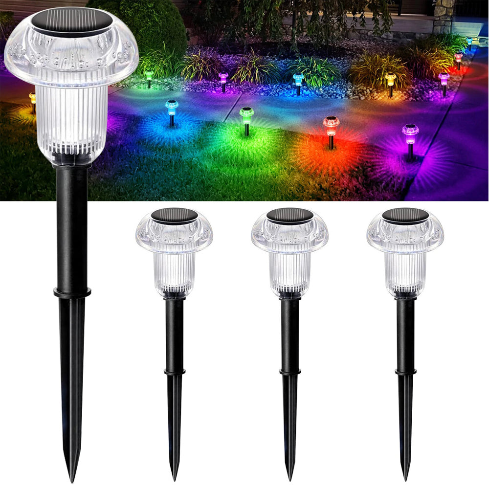 Solar garden lights with colorful outdoor lighting effect