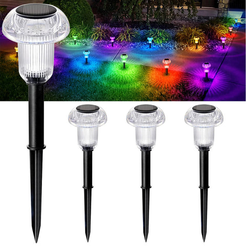 Solar garden lights with colorful outdoor lighting effect