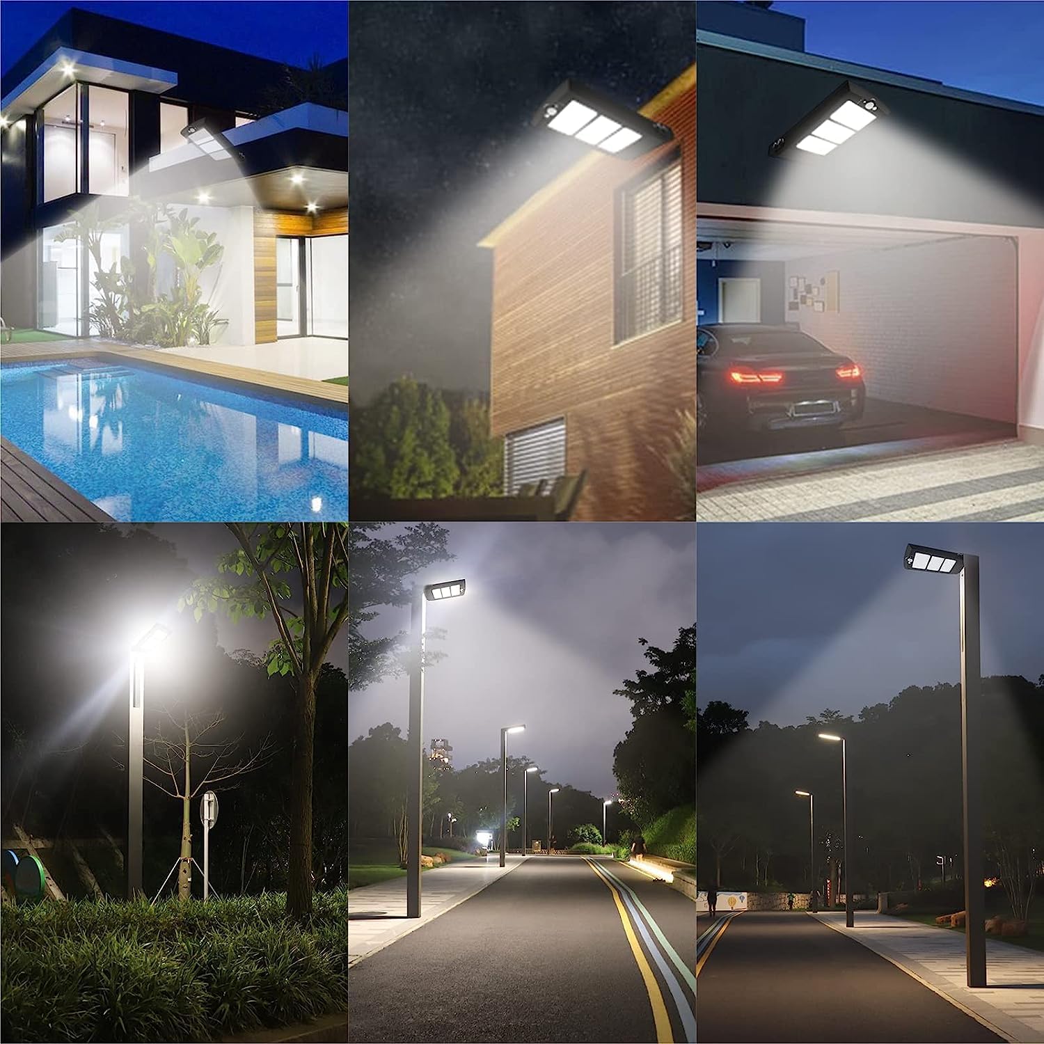Solar light system showing charging during the day and working at night with text indicating electricity bill savings.
