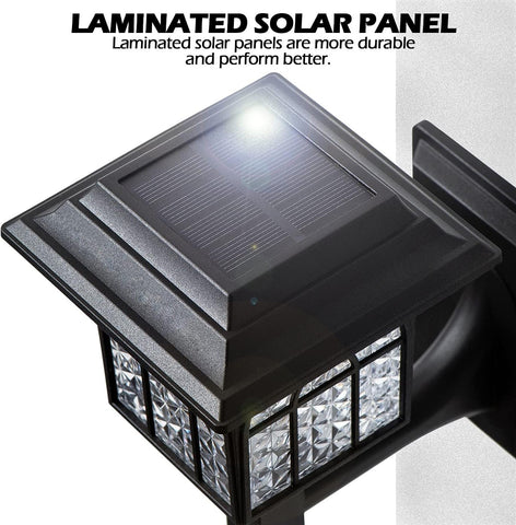 Solar panel with text highlighting its durability and performance