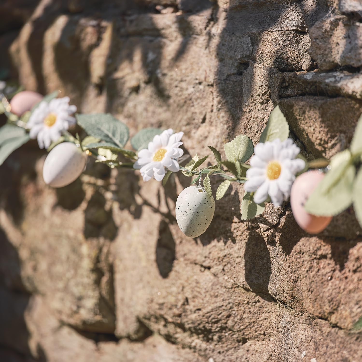 Spring Easter LED garland with faux foliage