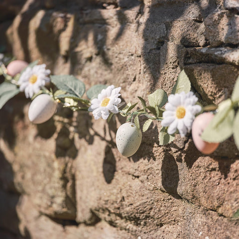 Spring Easter LED garland with faux foliage