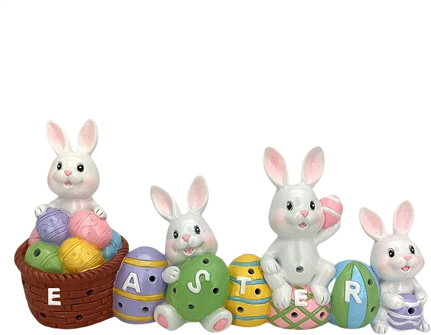 Spring Easter bunny resin ornament with light