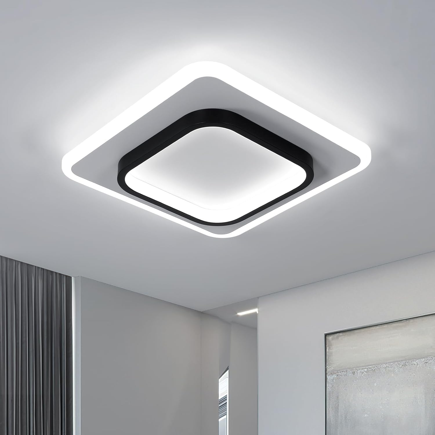 Square Lay Light Modern LED Ceiling Light – 30W Square Flush Mount – Cool White (6500K)