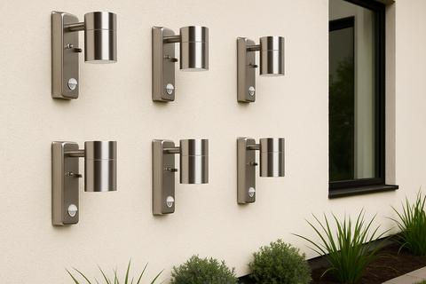 Stainless steel wall light with motion detection