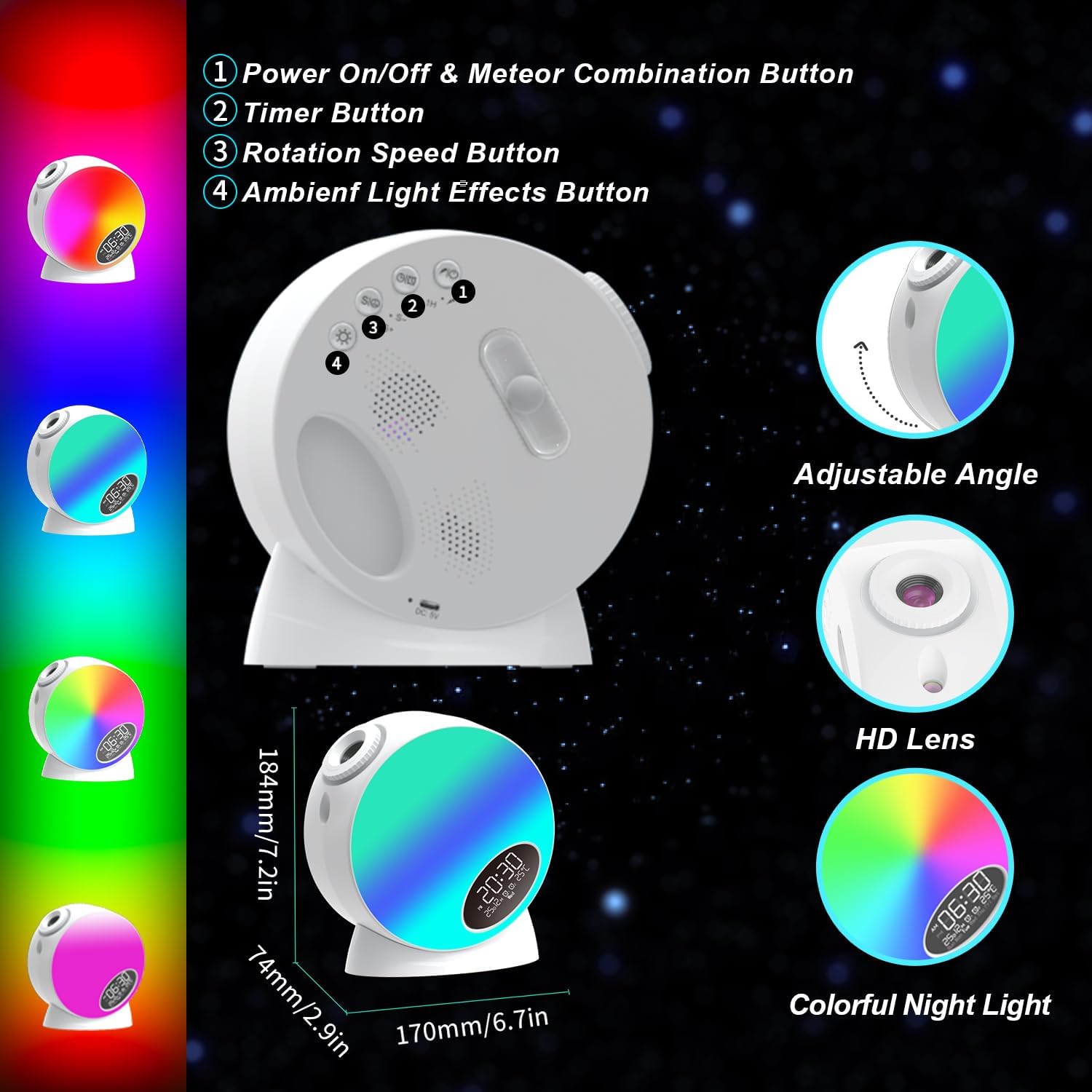 Star and nebula projector for living room