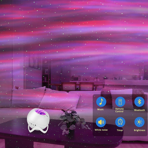 Star projector night light with remote control and timer