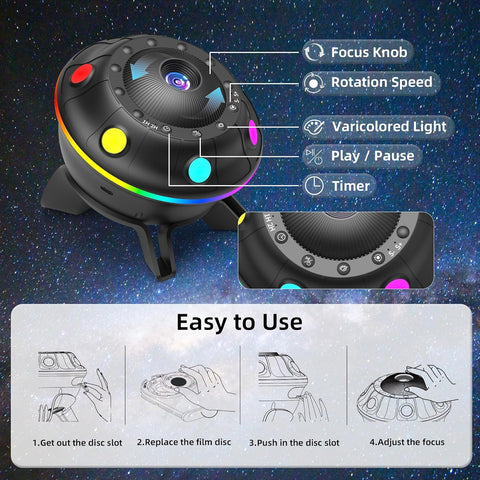 Star projector with white noise for bedroom