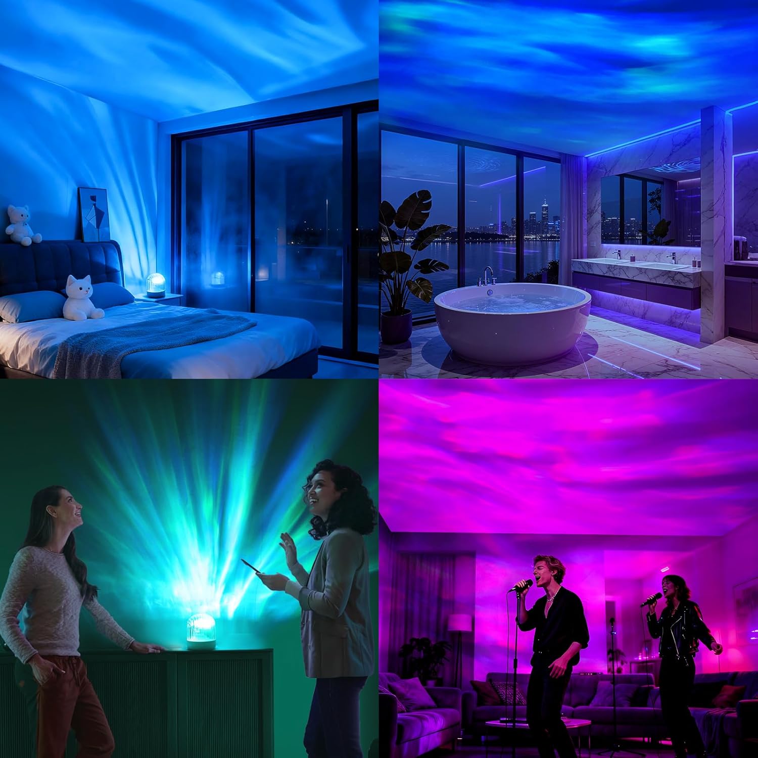 Starry ceiling projector with adjustable colour modes