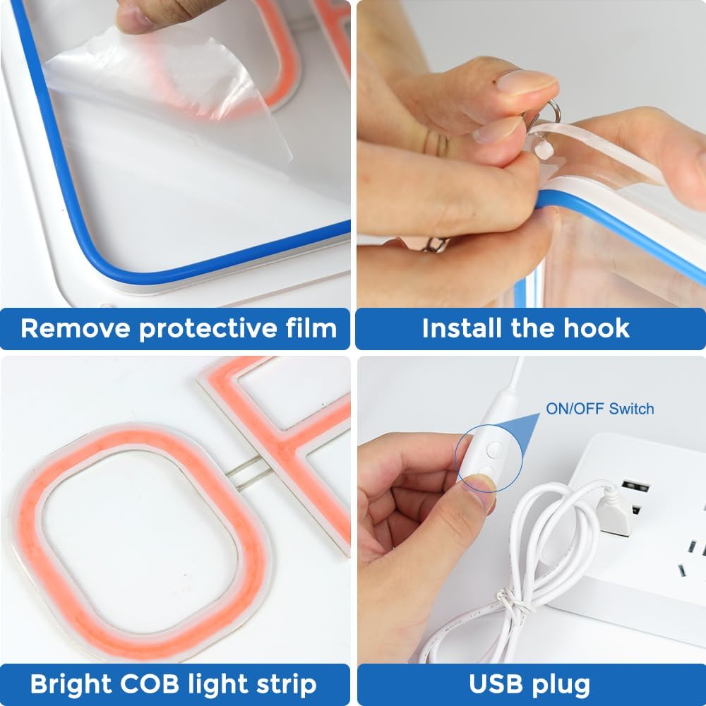 Step-by-step guide on how to install a bright COB light strip with USB plug.