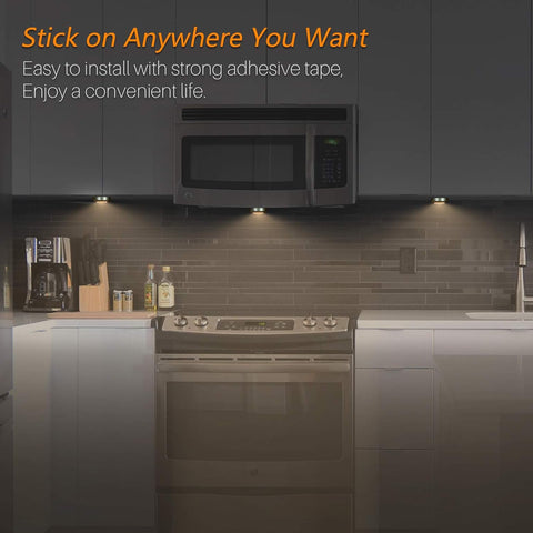 Stick on LED puck lights battery operated

