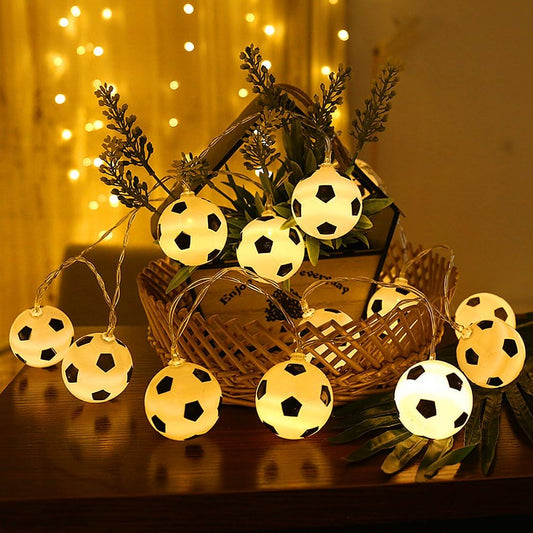 String Light 20LEDs Football Decoration - ELINKUME® Modern World Football Modeling Indoor Decor Lighting - thelights4u.com