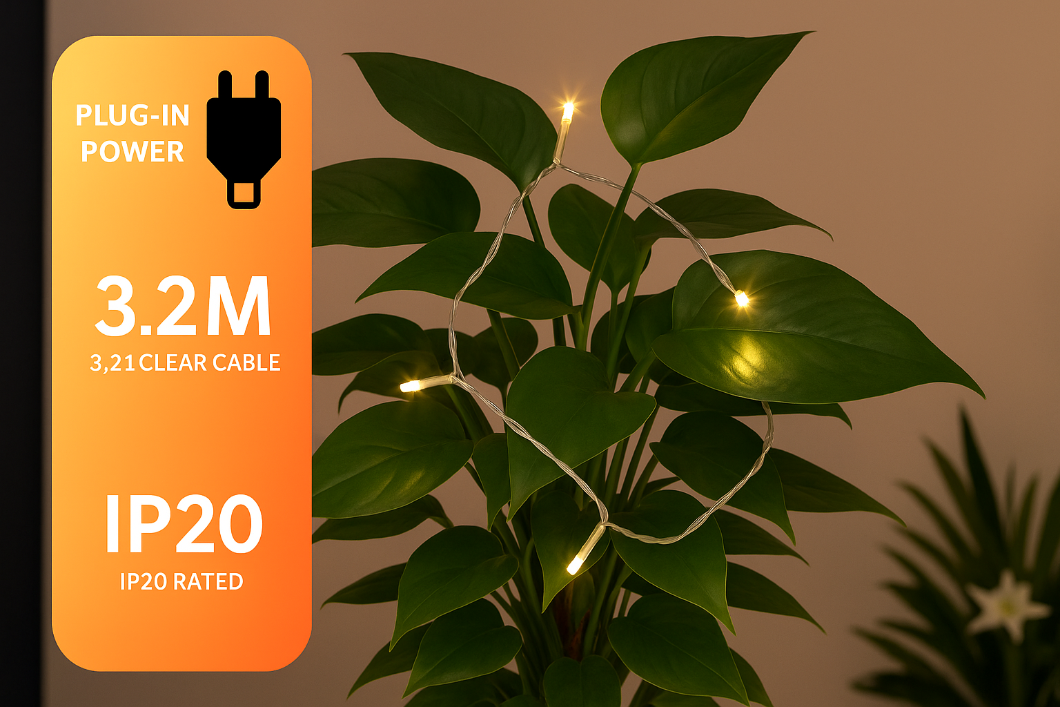 String lights with a power plug 