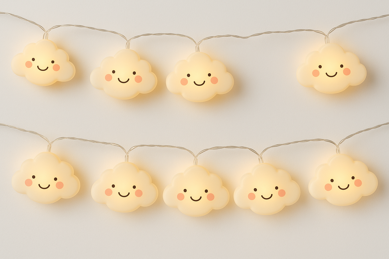 String of cloud-shaped lights 