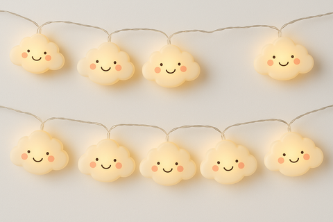 String of cloud-shaped lights 