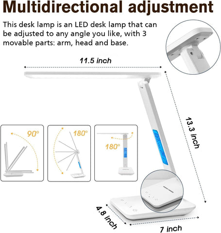 Study table light with multifunction screen

