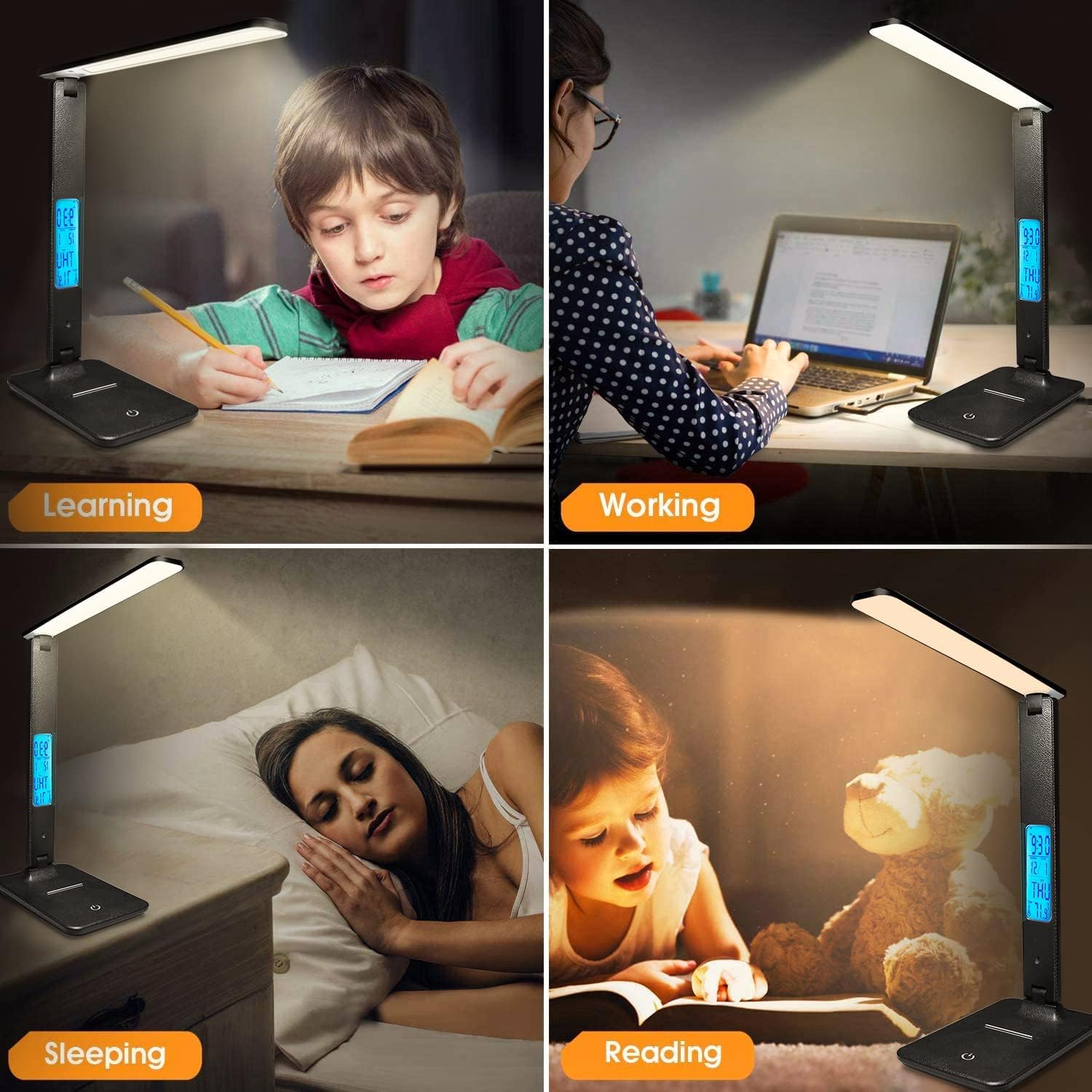Stylish LED desk lamp black

