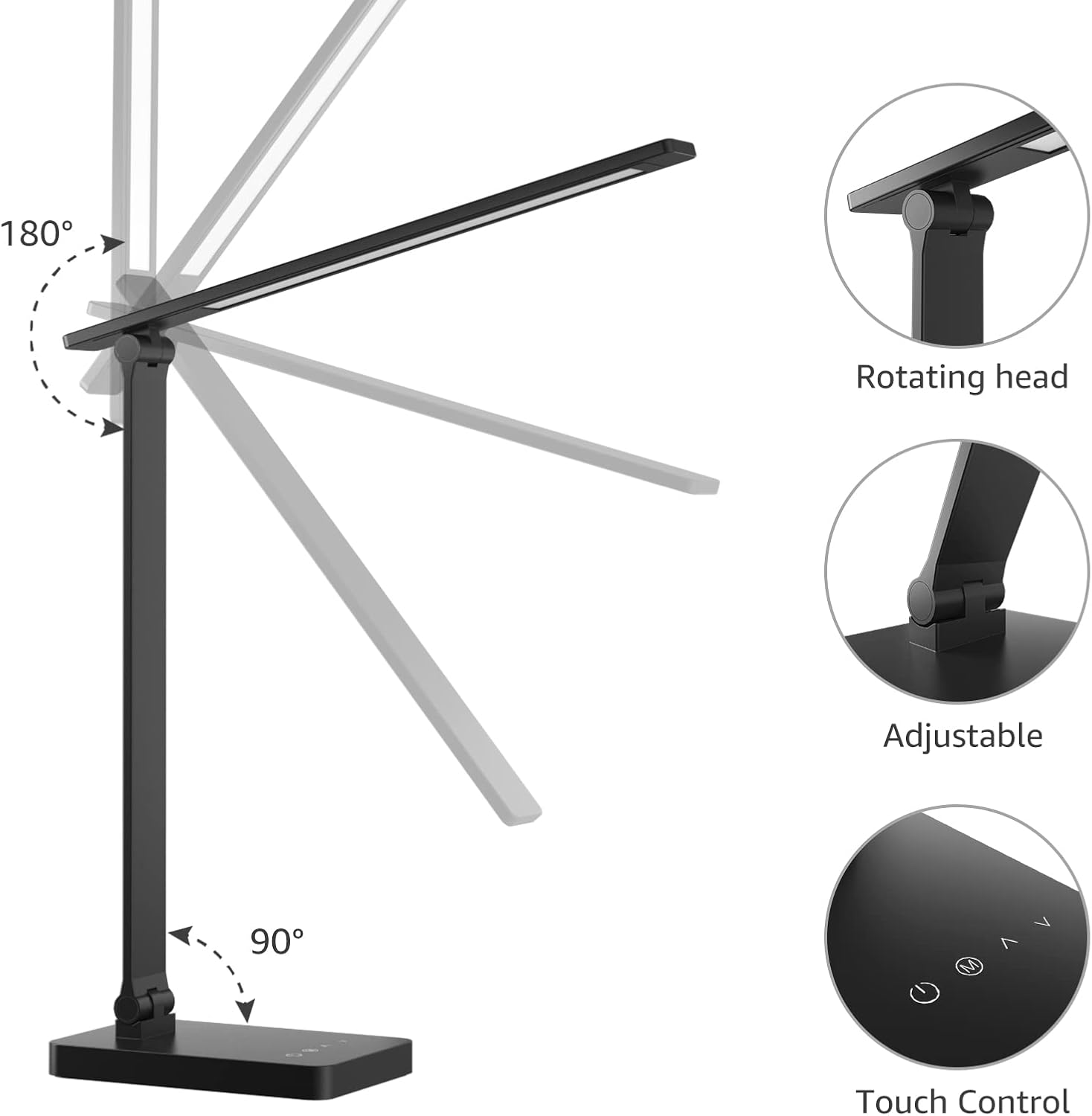 Touch control LED reading lamp

