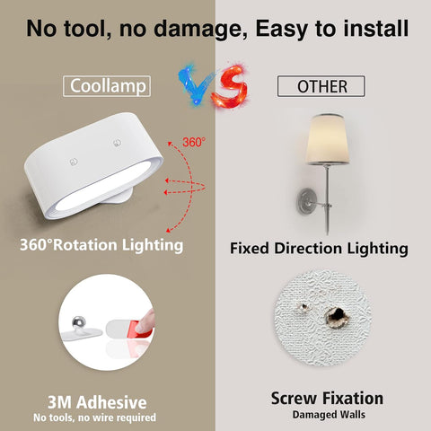 Touch control wall lamp for bedroom

