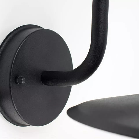Black swan neck wall lantern mounted beside a front door entrance

