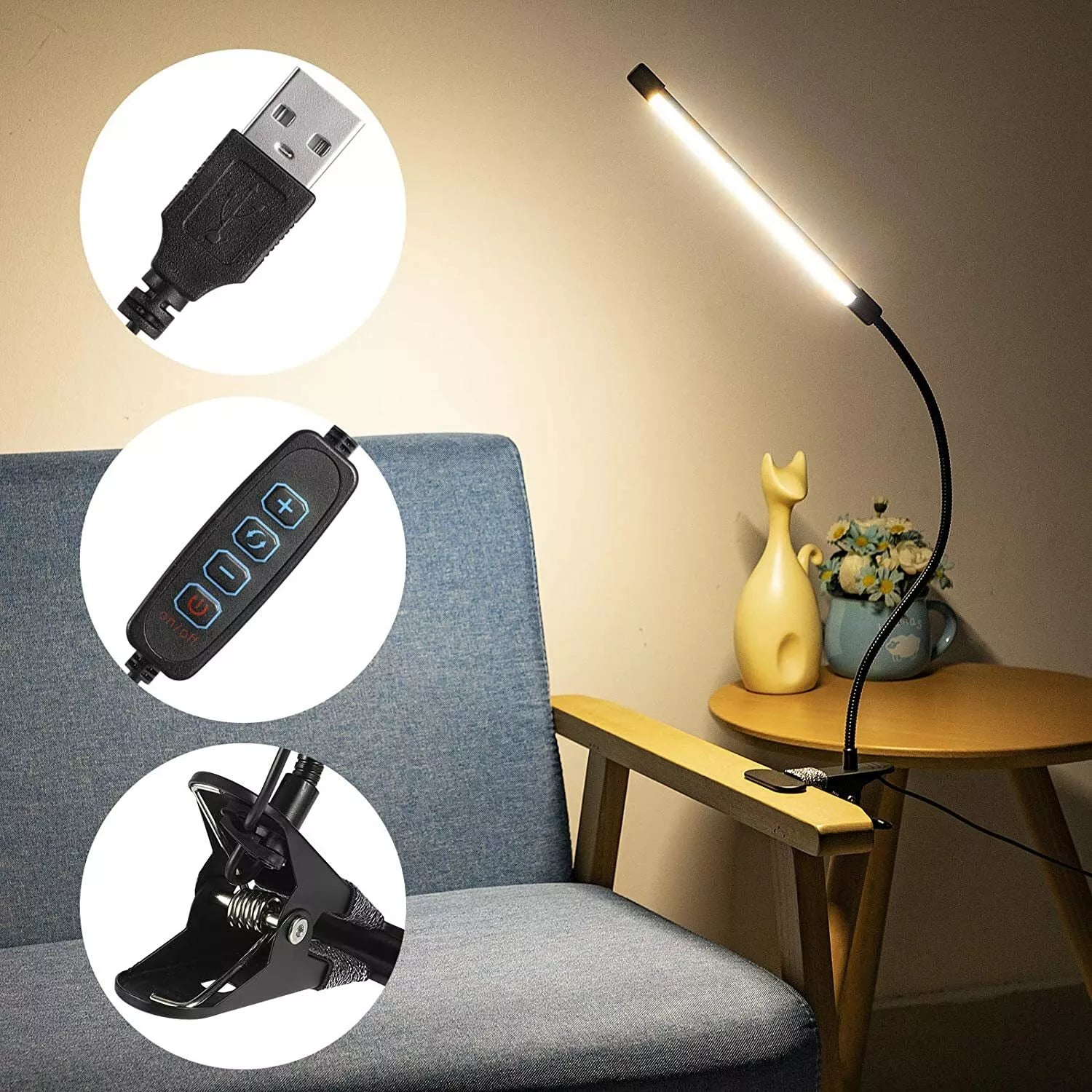 8W LED lamp with adjustable brightness and colour modes


