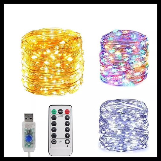 USB Plug In Remote 50-200 LED Micro Copper Wire String Lights Party Fairy Light