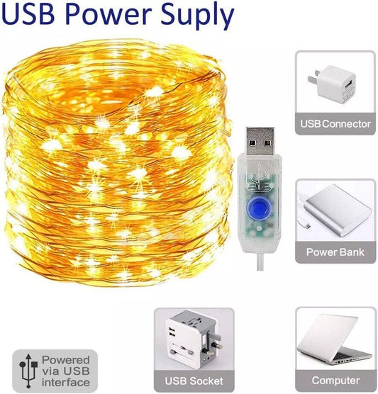 USB Plug In Remote 50-200 LED Micro Copper Wire String Lights Party Fairy Light