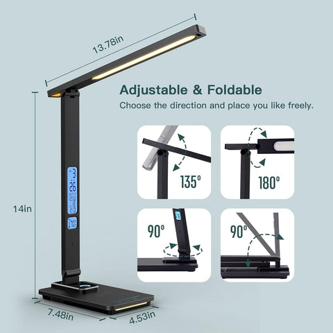 USB charging desk lamp black

