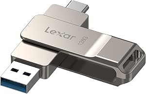 USB flash drive with multiple connectors on a white background
