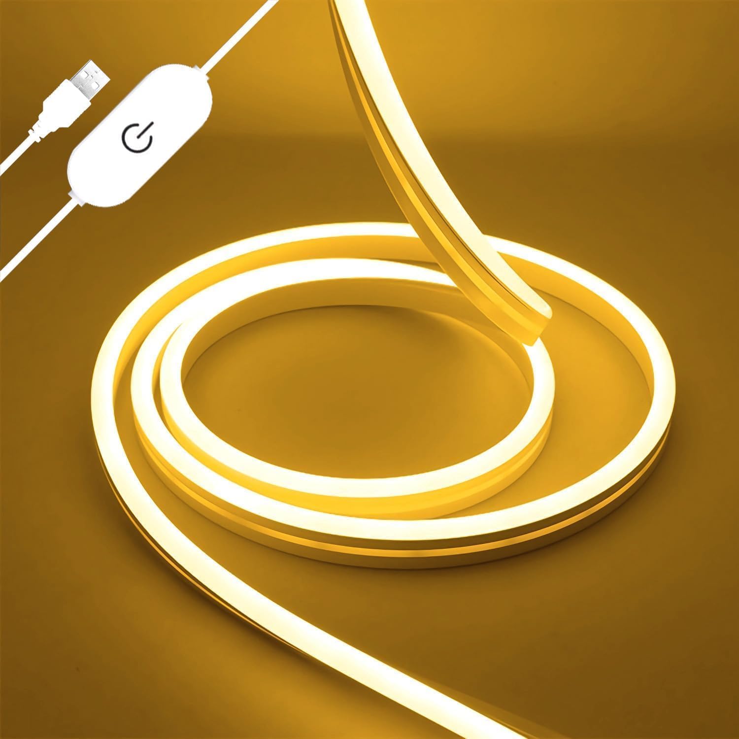 Usb Rope Lights 2m Warm White Neon LED Strip Light – USB Dimmable Rope Light