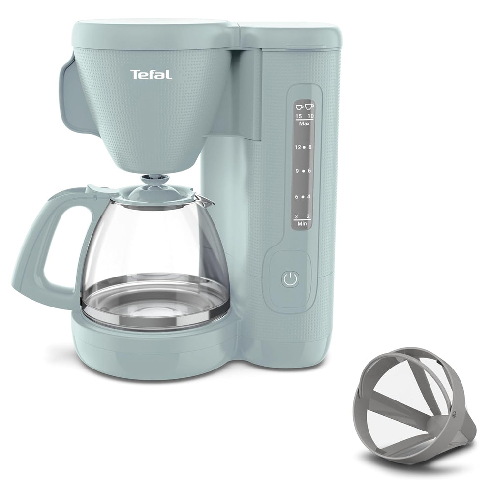 Tefal coffee maker with a filter on a white background