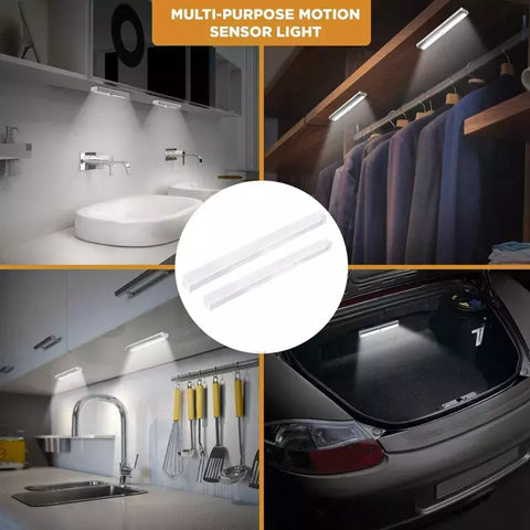 Motion-activated LED light installed in a closet

