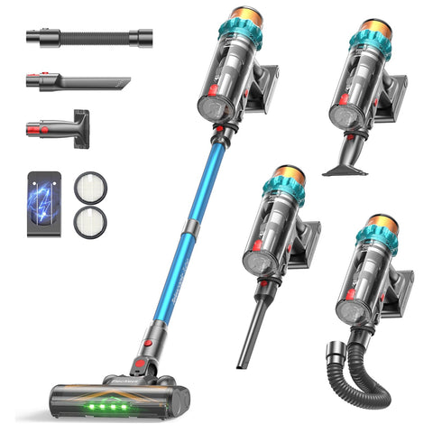 ElecKeys K10 Cordless Vacuum Cleaner, 48Kpa 580W Powerful Stick Vacuum with 65Mins Runtime, Anti-Tangle Self-Standing Rechargeable Vacuum for Pet Hair, Carpet & Home Cleaning