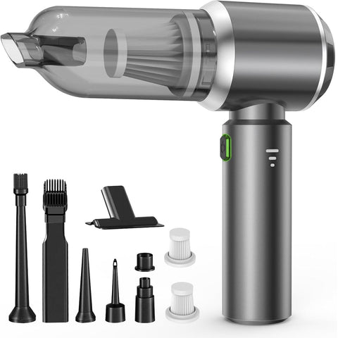 Handheld Vacuum Cleaner 22000Pa Cordless Silver Gray, Mini Hoover