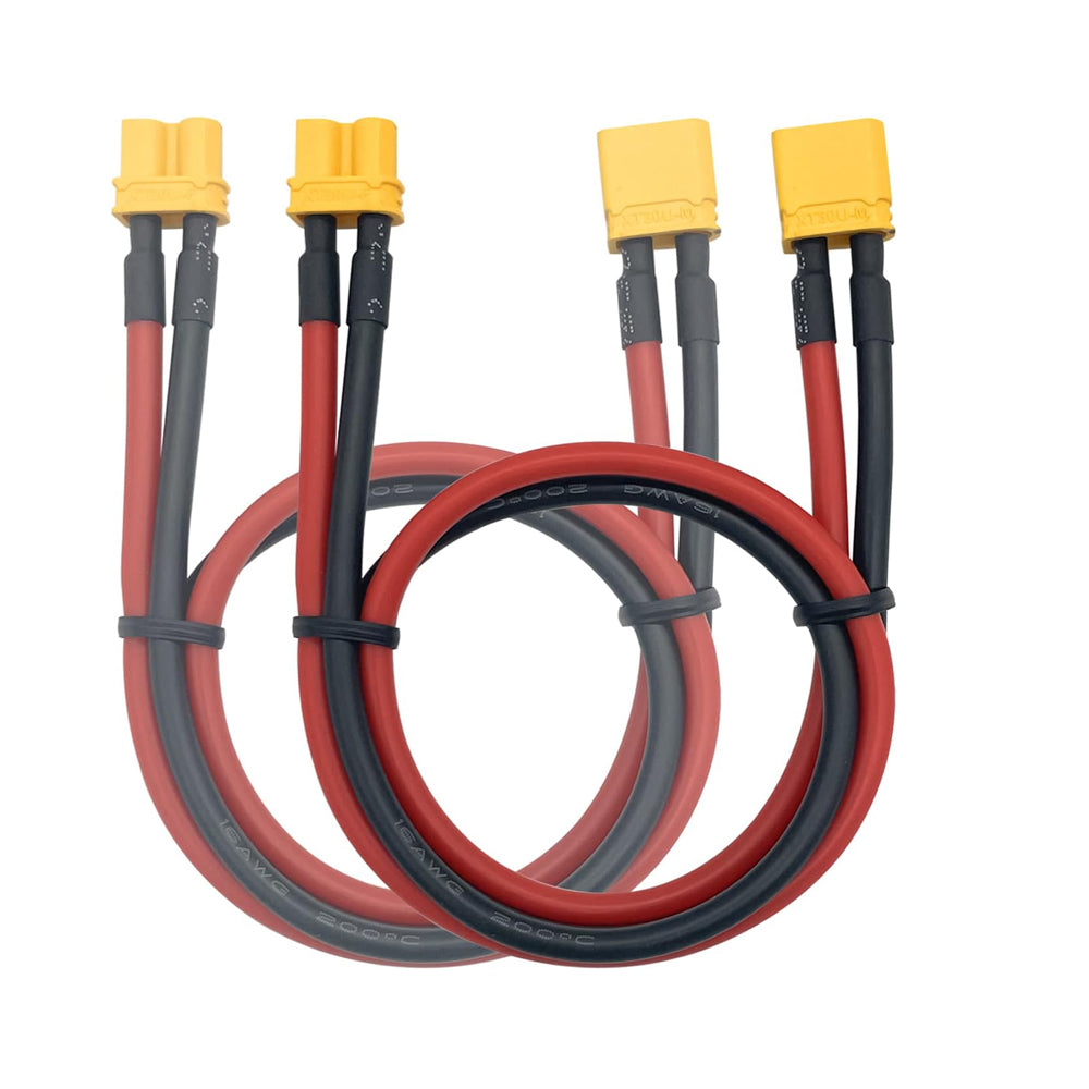 2pcs Amass XT30 U-F/M Male to Female Plug Extension Cable Lead Silicone Wire 16AWG Lithium Battery Plug Connector
