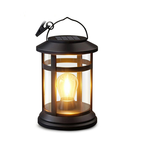 Solar Lantern Hanging Lights Black LED Outdoor Patio Garden Decor