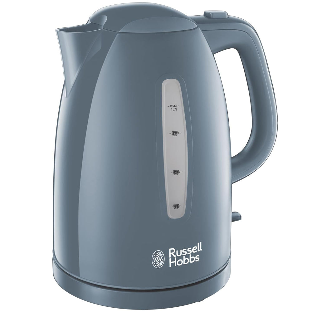 Russell Hobbs Textures Electric Kettle 1.7L – 3kW Fast Boil Cordless Grey Kettle with Perfect Pour Spout & Removable Anti-Scale Filter