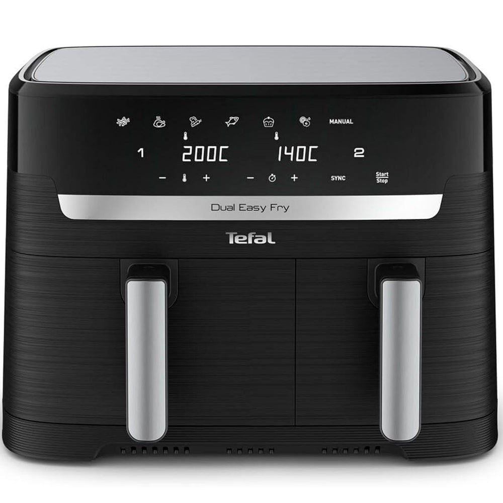 Tefal Easy Fry Dual Zone Digital Air Fryer, 8.3L – 2 Drawers, 8-in-1 Functions, 6 Portions, Extra Crisp, Non-Stick, Dishwasher Safe