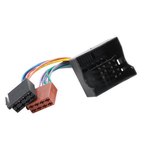 Car Stereo ISO Radio Wire Connector 16 Pin Wiring Harness Adapter Compatible with VW Jetta Passat Ford BMW Mini Cooper R50 Skoda Octavia Opel Corsa Cable Plug for CD Player System