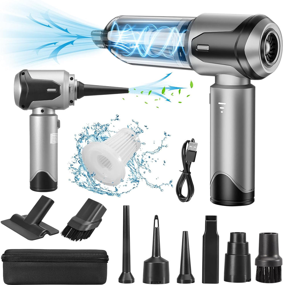 Grixz Silver Handheld Vacuum Cleaner 22000Pa Cordless Mini Portable