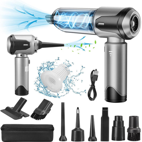 Grixz Silver Handheld Vacuum Cleaner 22000Pa Cordless Mini Portable