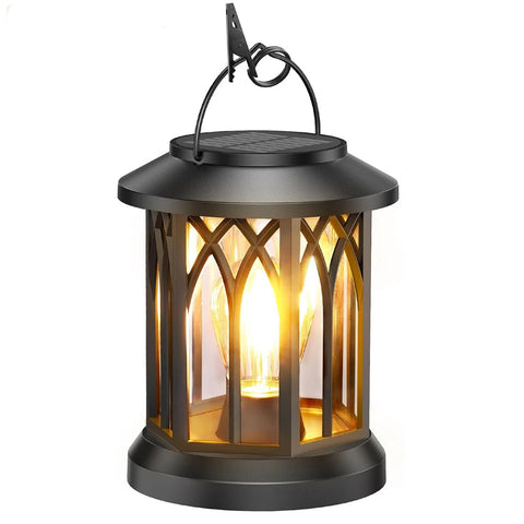 Hanging Solar LED Lantern Light Black – Outdoor Waterproof Garden Lamp