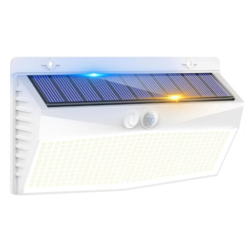 368 LED Solar Motion Sensor Wall Light Outdoor Waterproof Garden Fence Lamp