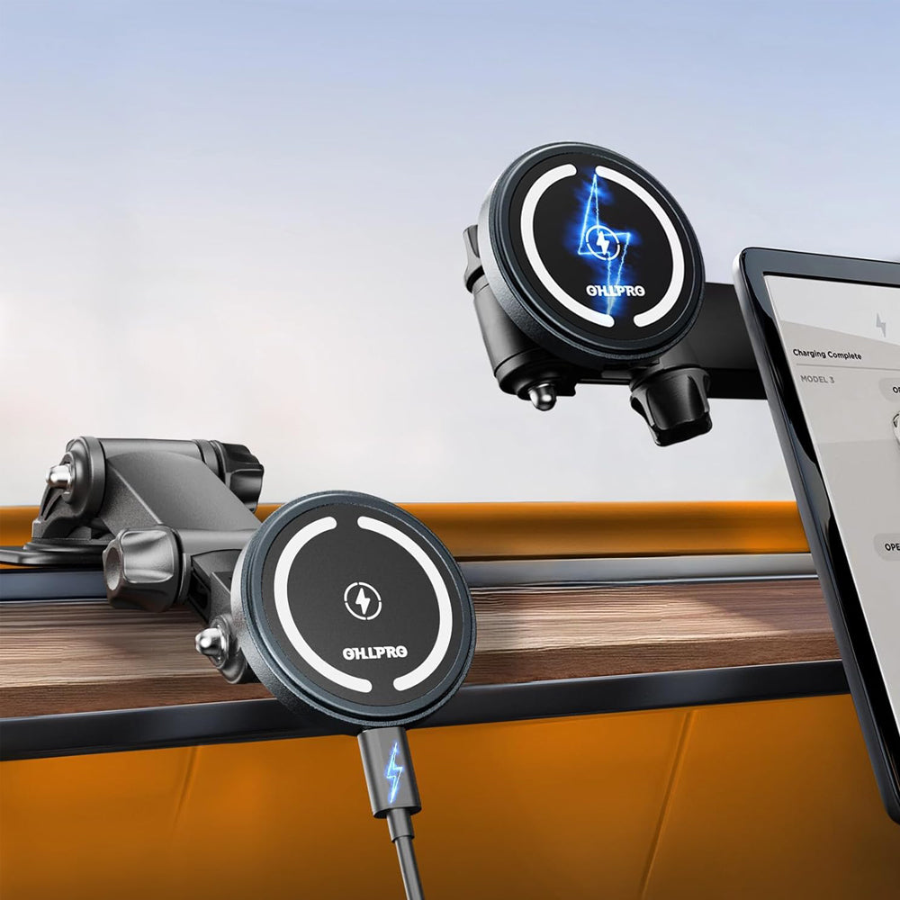 OHLPRO MagSafe Car Mount Charger for iPhone 16 15 14 13 Pro Max – Black