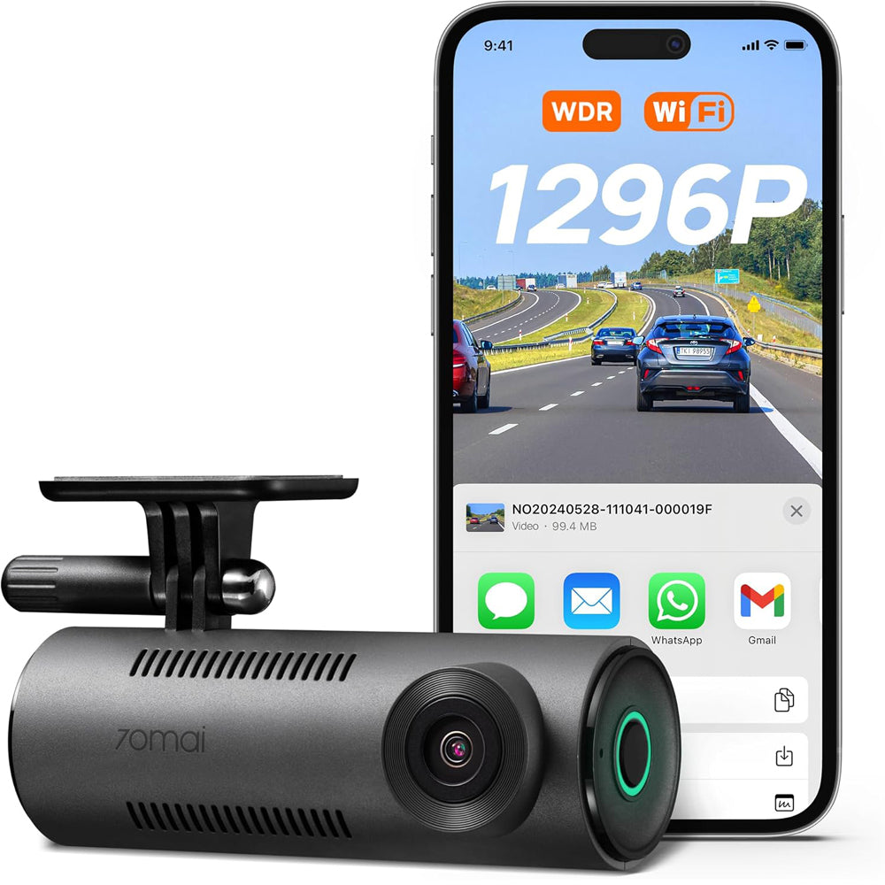 Dash Cam 70mai M310 2K Con WiFi - 1296P, Visione Notturna, Parcheggio, App, Max 256 GB