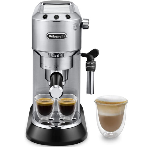 De’Longhi Dedica EC685M Traditional Pump Espresso Machine – Silver | Coffee & Cappuccino Maker, 15 Bar Pressure