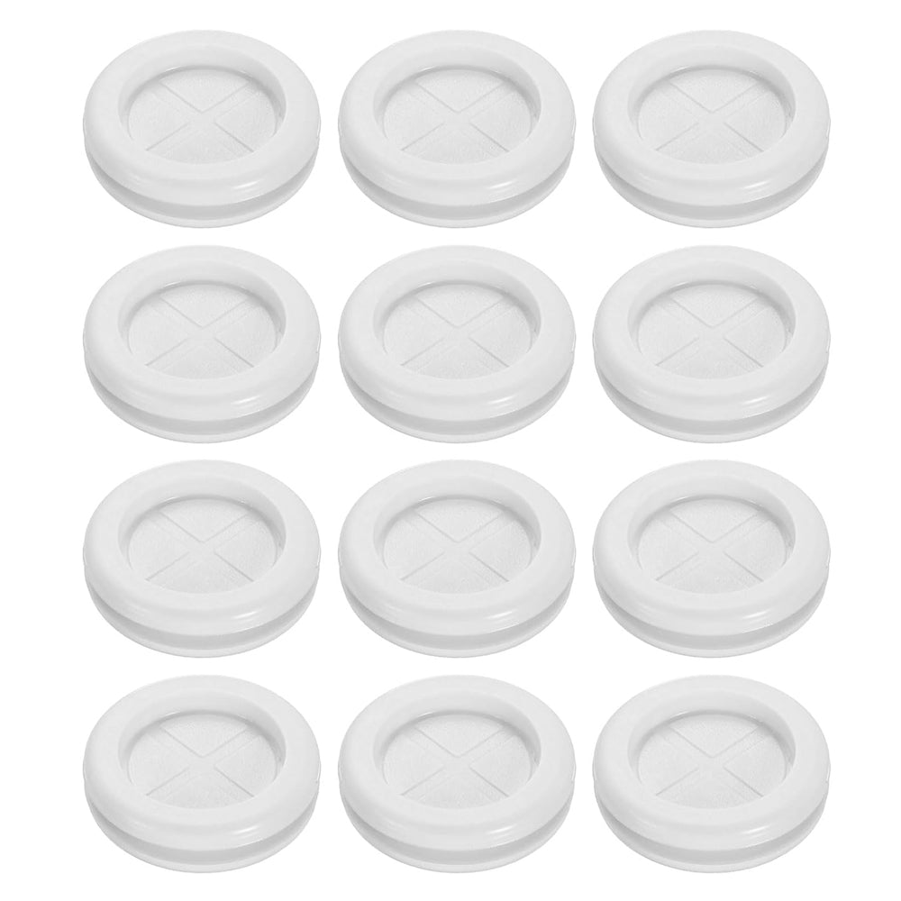 12Pcs Rubber Grommets 1-1/8" (28mm) Drill Hole, 7/8" (22mm) ID Double Sided Hole Plugs Ring Gasket for Firewall Cable Wire Protecting, White